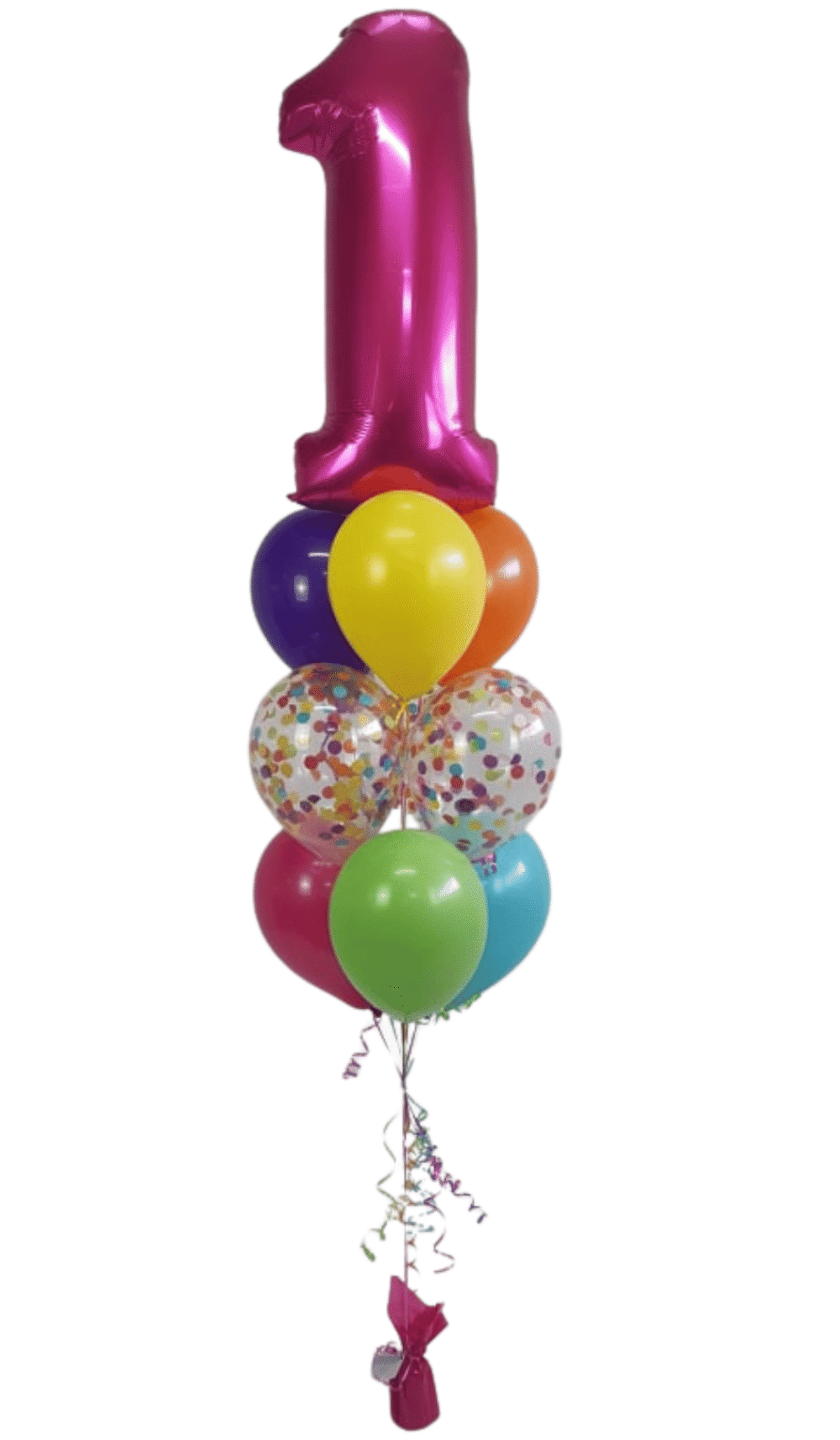 Luxury Bouquet Large foil number helium balloons confetti birthday