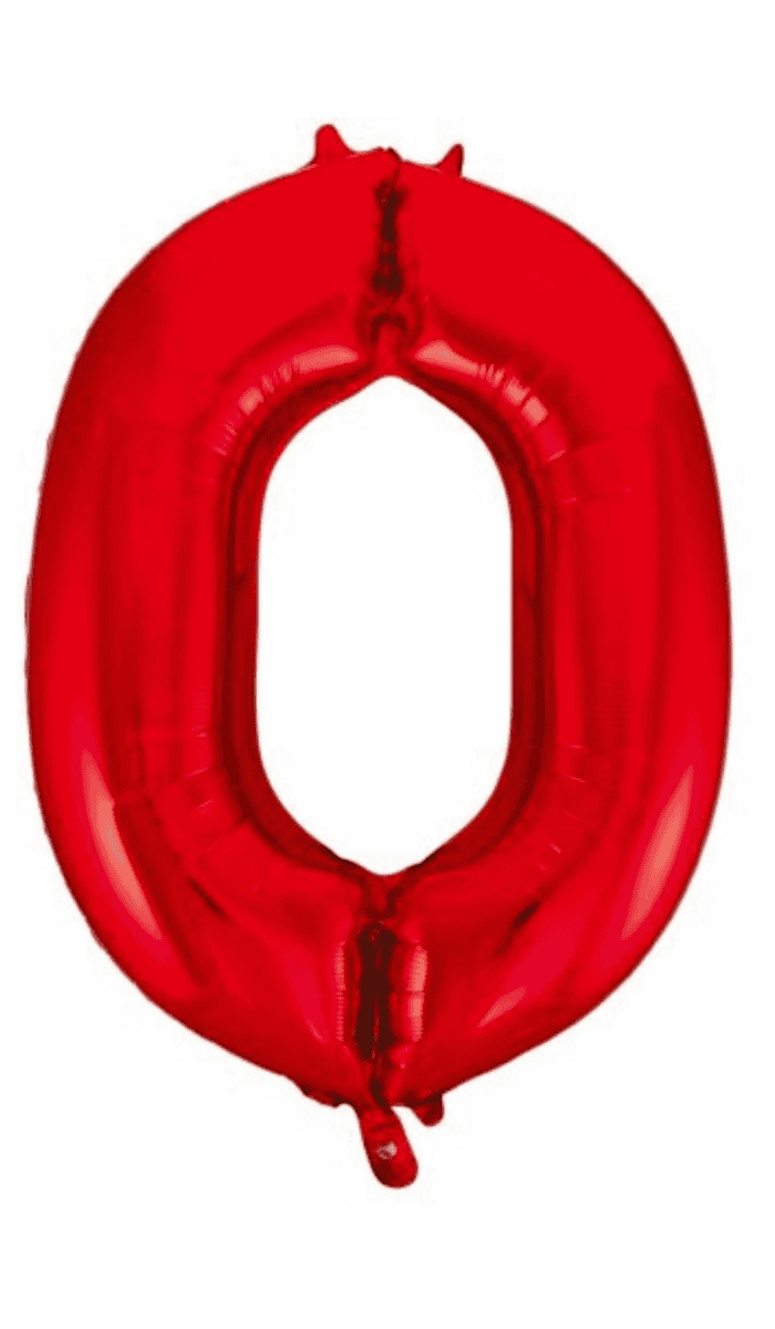 Foil Balloon Large Number Zero Red