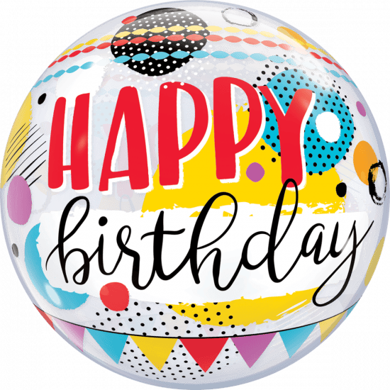 Circles Dot Pattern Birthday Bubble Balloon