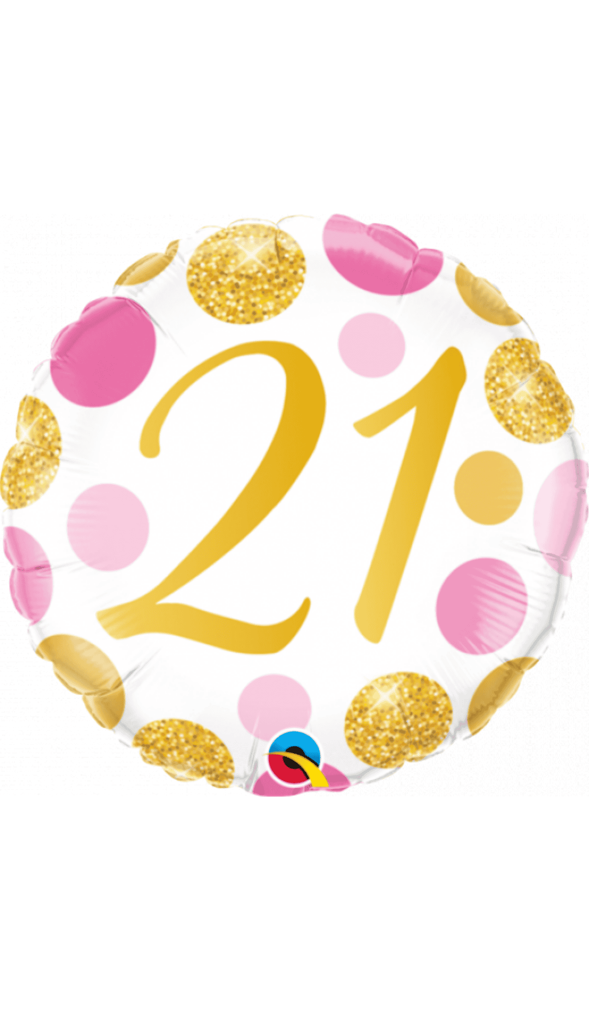 21 Pink Gold Dots Foil Balloon