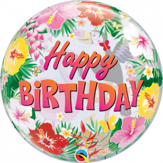 Tropical Birthday Bubble Balloon
