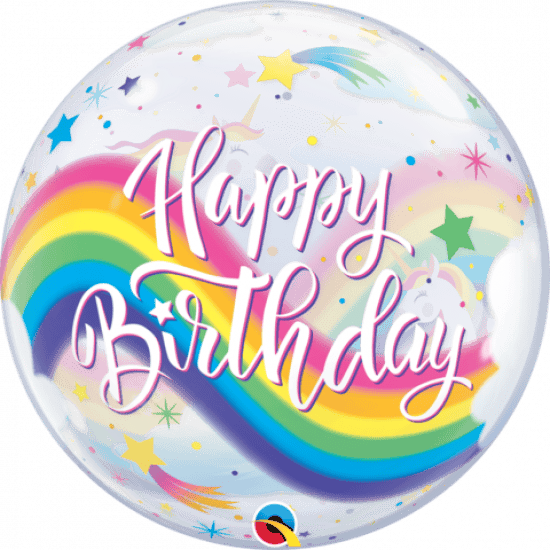 Unicorn Birthday Bubble Balloon