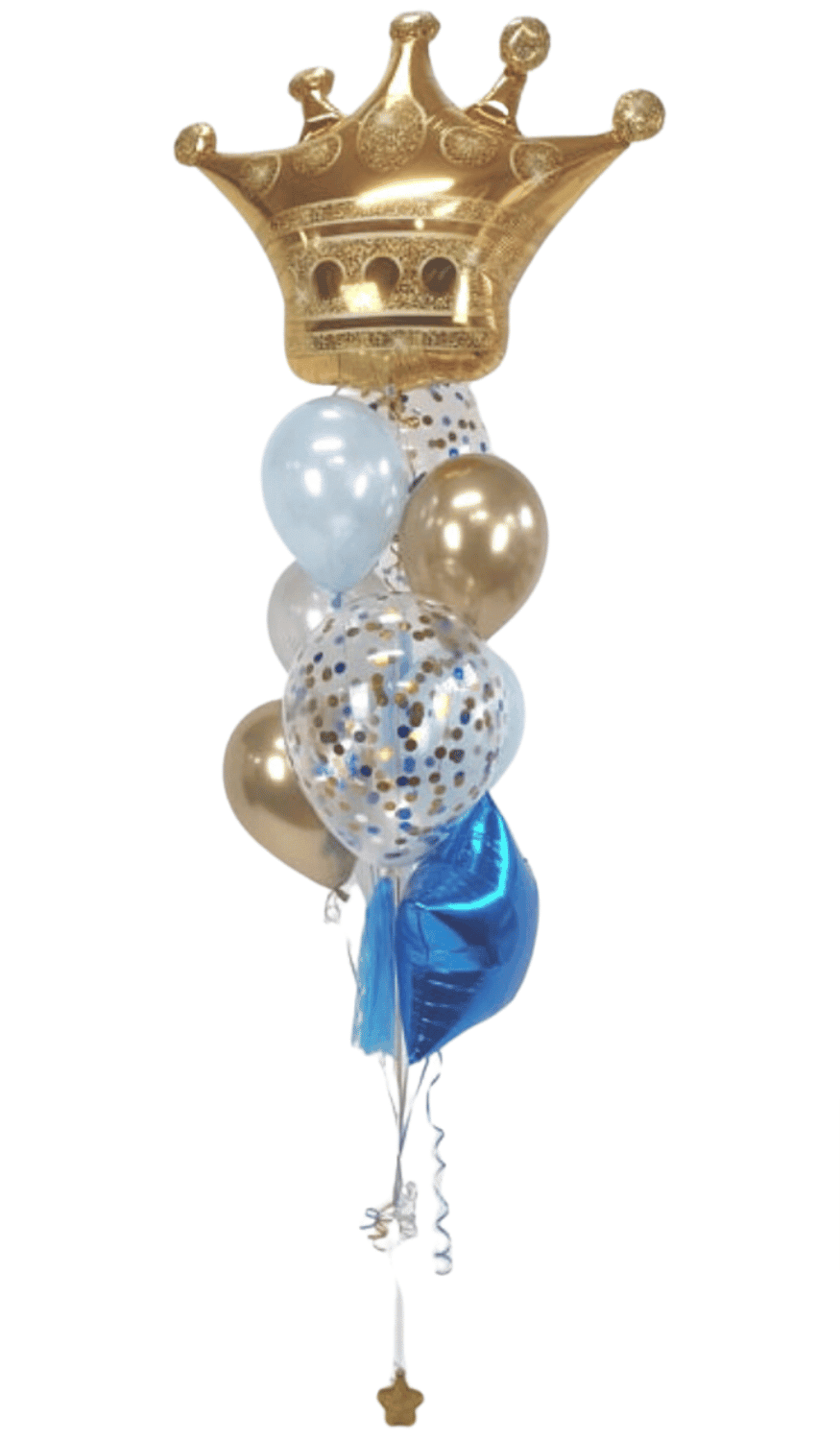 Crown Balloon Bouquet Blue Gold