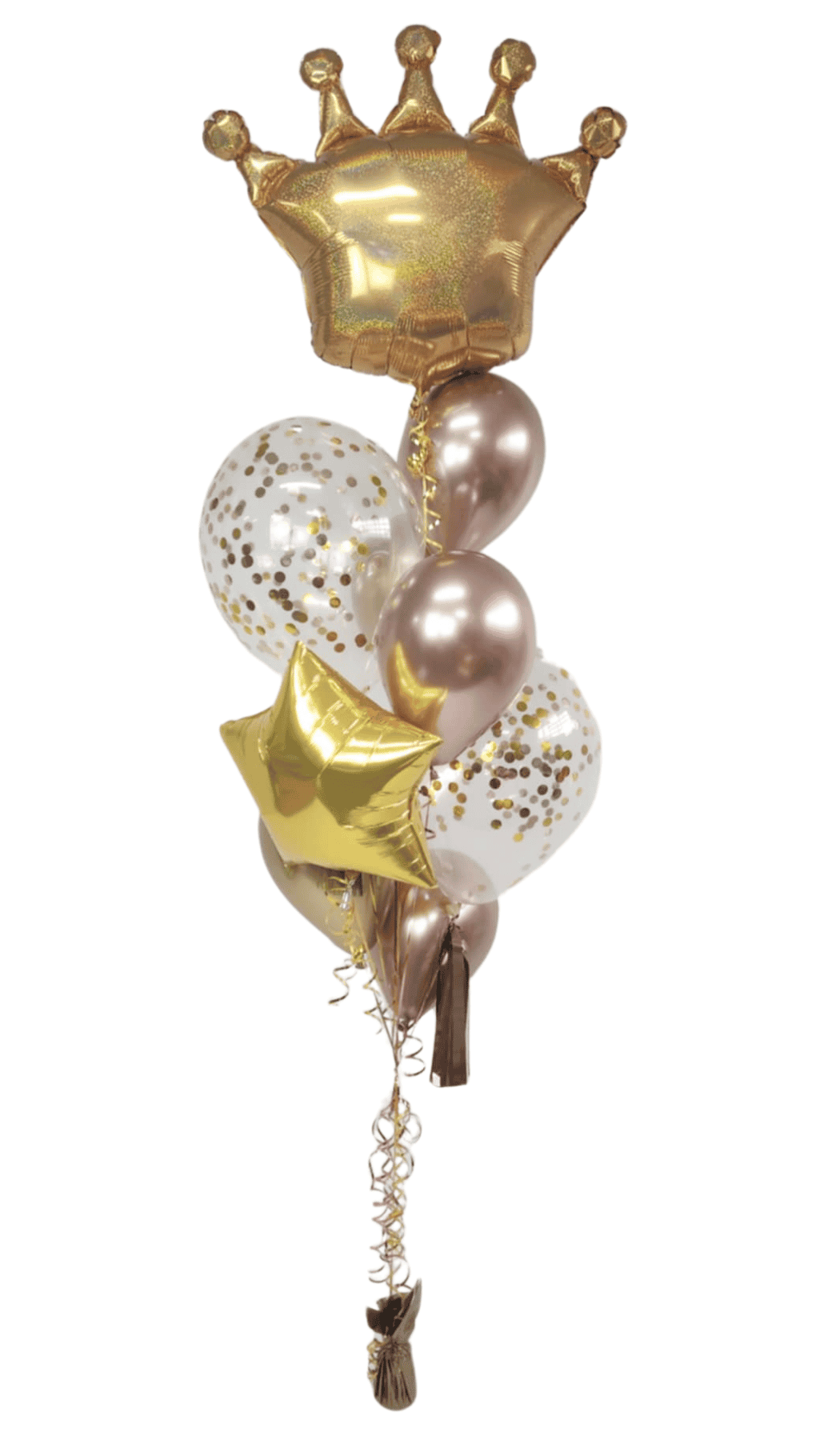 Crown Balloon Bouquet Gold and Rose Gold