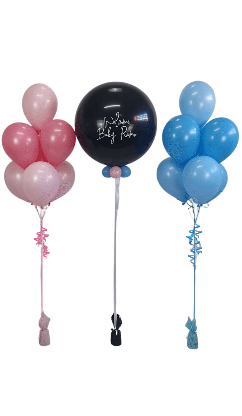 Gender Reveal helium balloon bouquet package baby shower