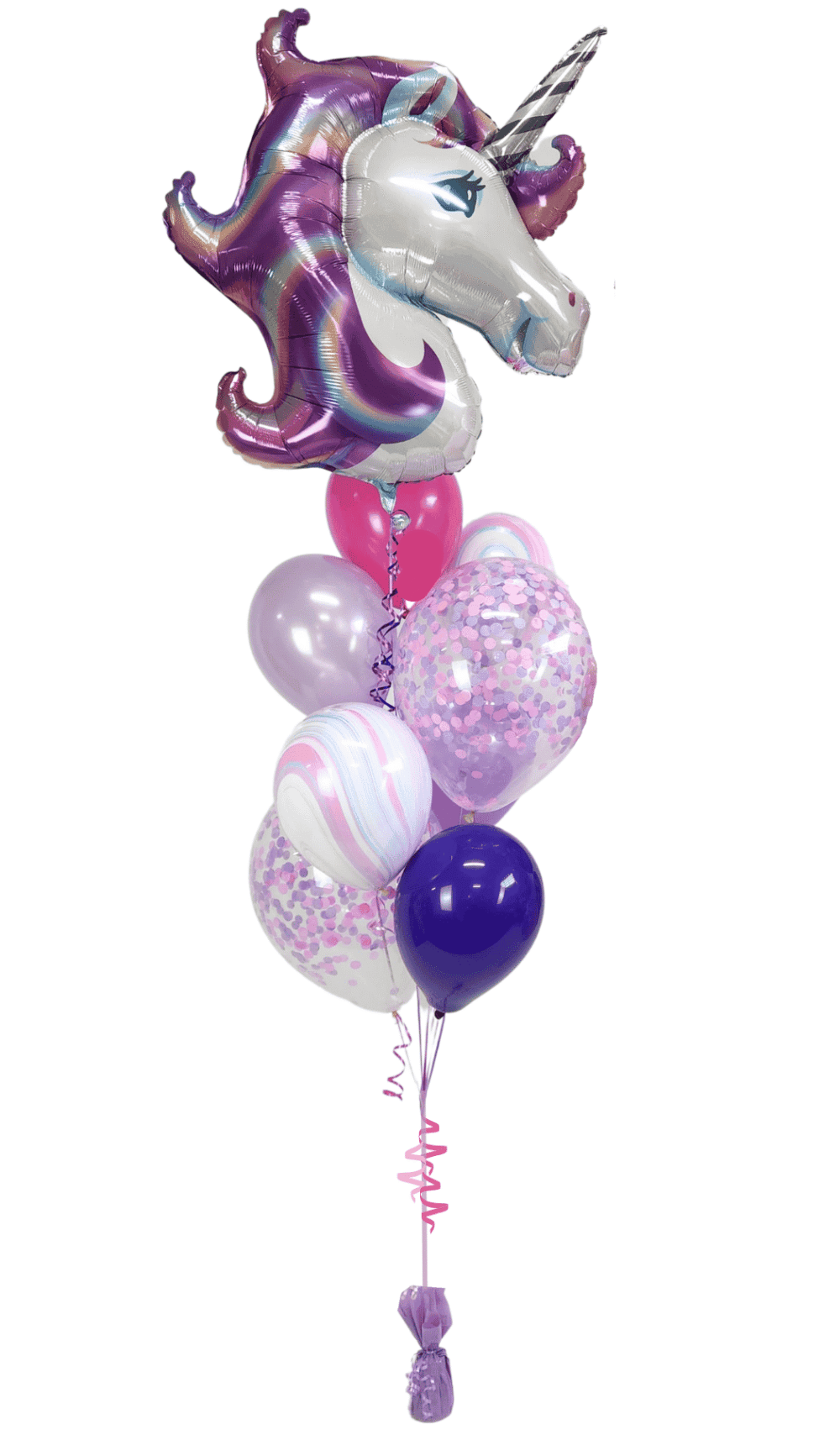 Unicorn Mixed Pastel Bouquet Helium Balloons Birthday Confetti
