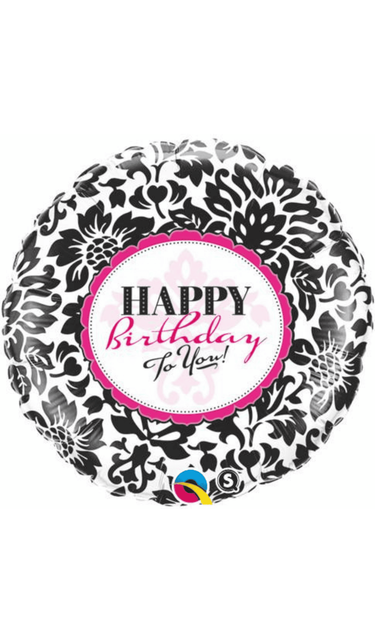 Happy Birthday Damask Foil Balloon