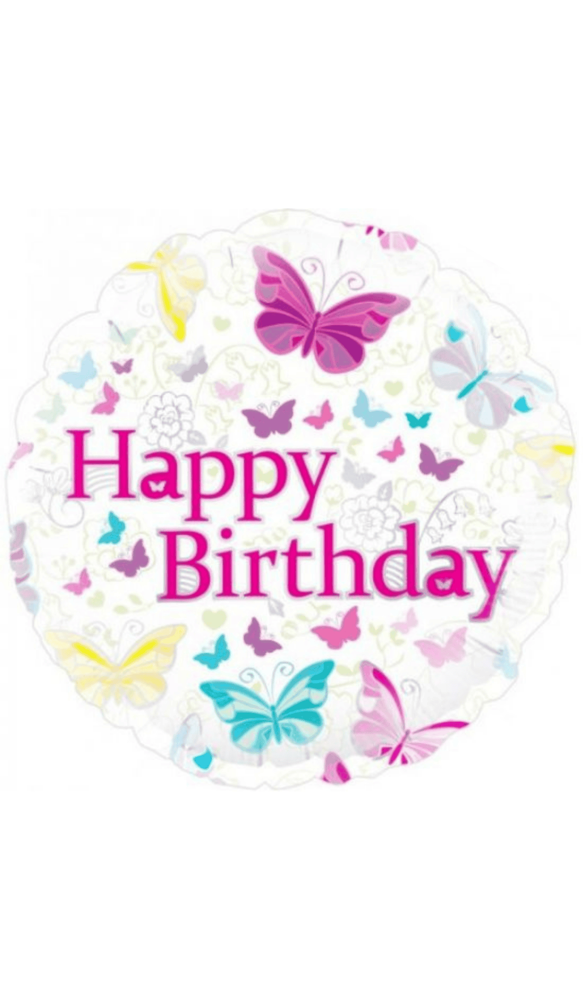 happy birthday butterflies foil balloon