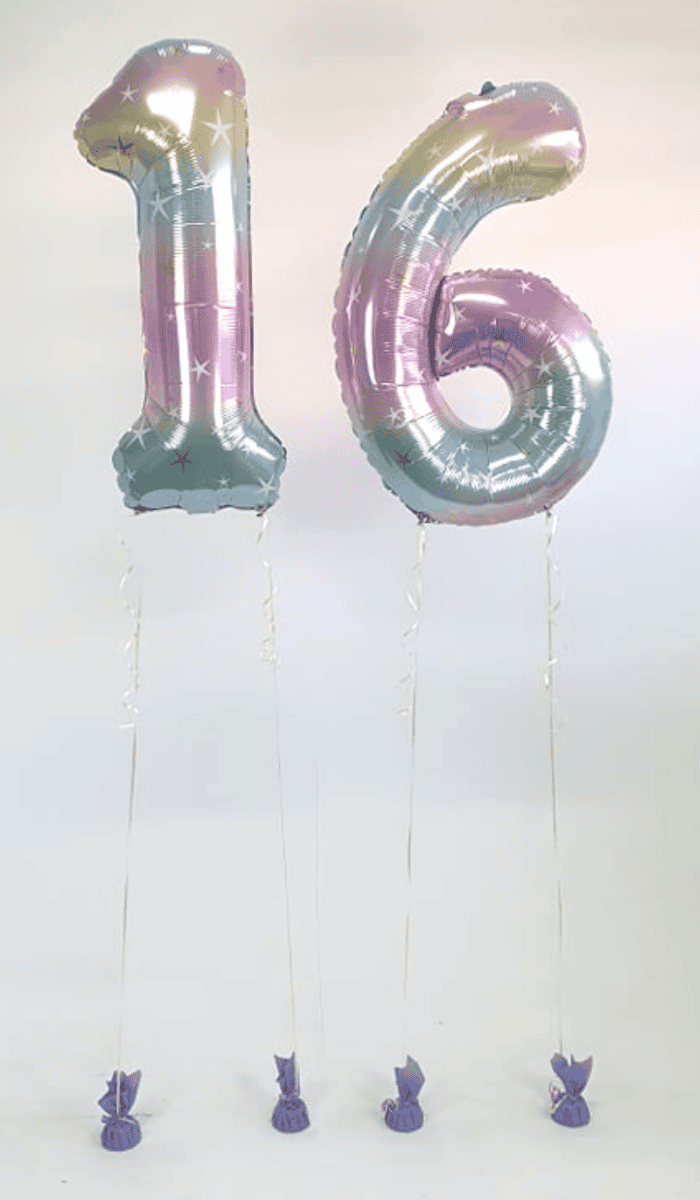 Large Foil Numbers Pastels