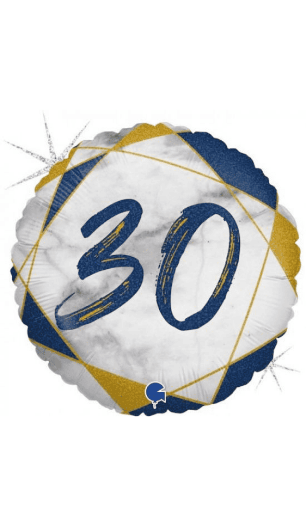 30 Blue Gold Foil Balloon