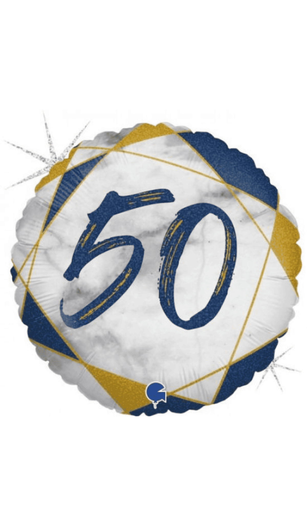 50 Blue Gold Foil Balloon