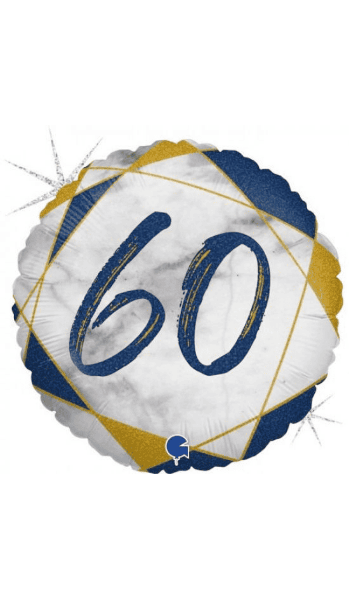 60 Blue Gold Foil Balloon
