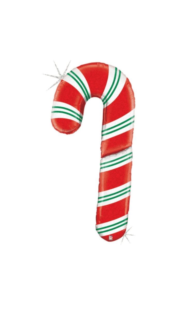 Candy Cane foil balloon shape red green white