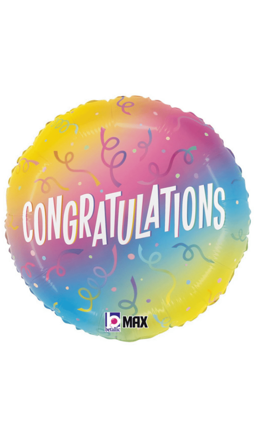 Congratulations bright pastel colours foil balloon round