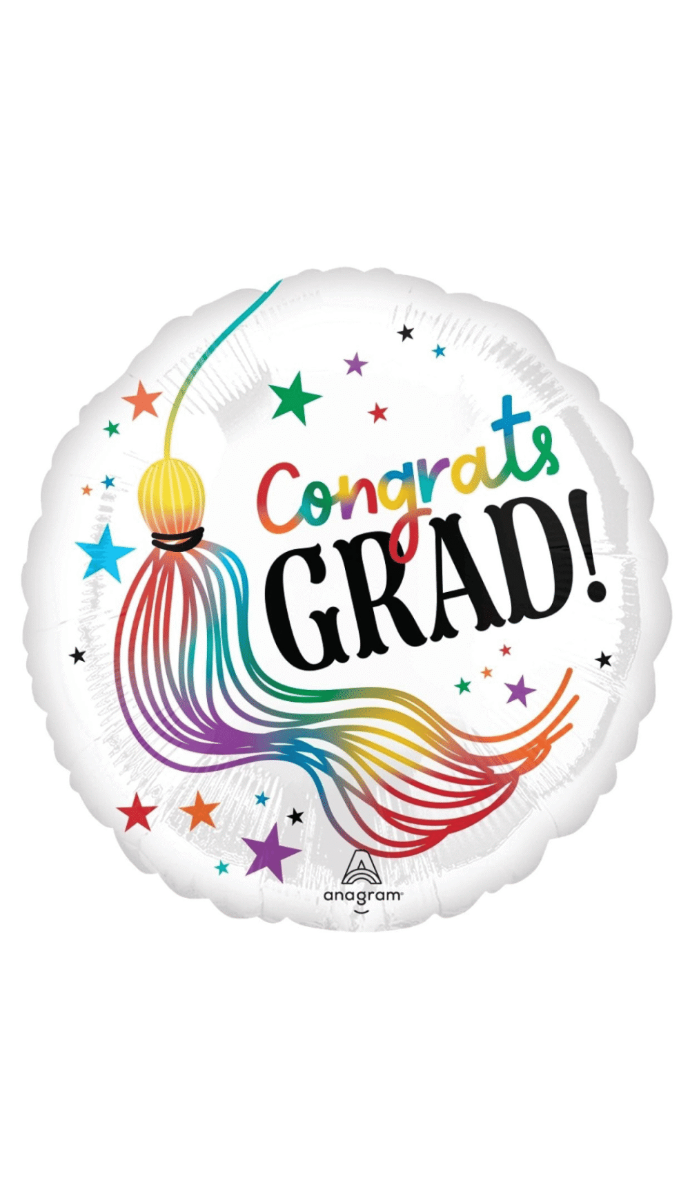 Congrats Grad Playful Wiggles Foil Balloon Round