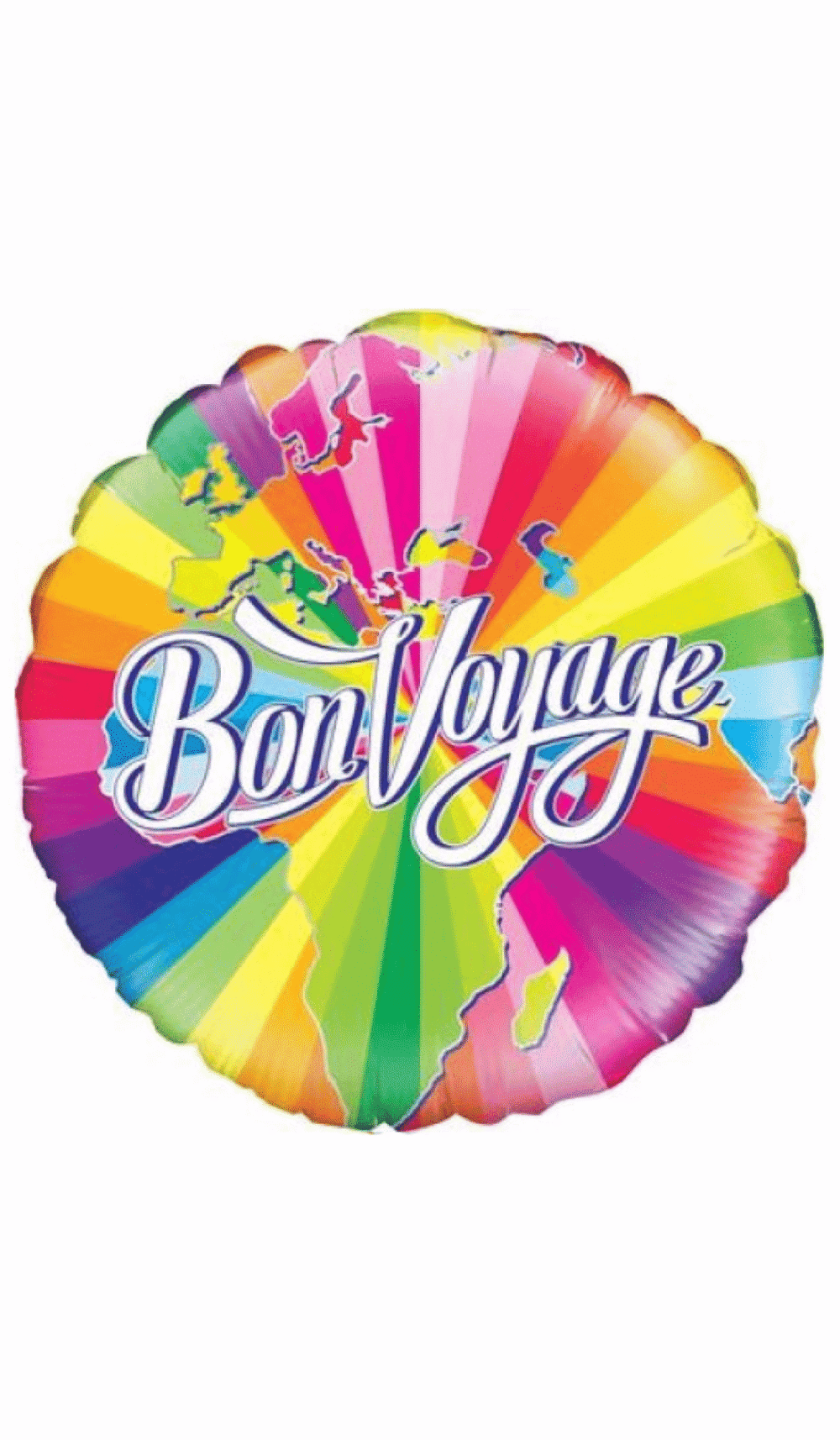 Bon Voyage farewell bright colours round foil balloon