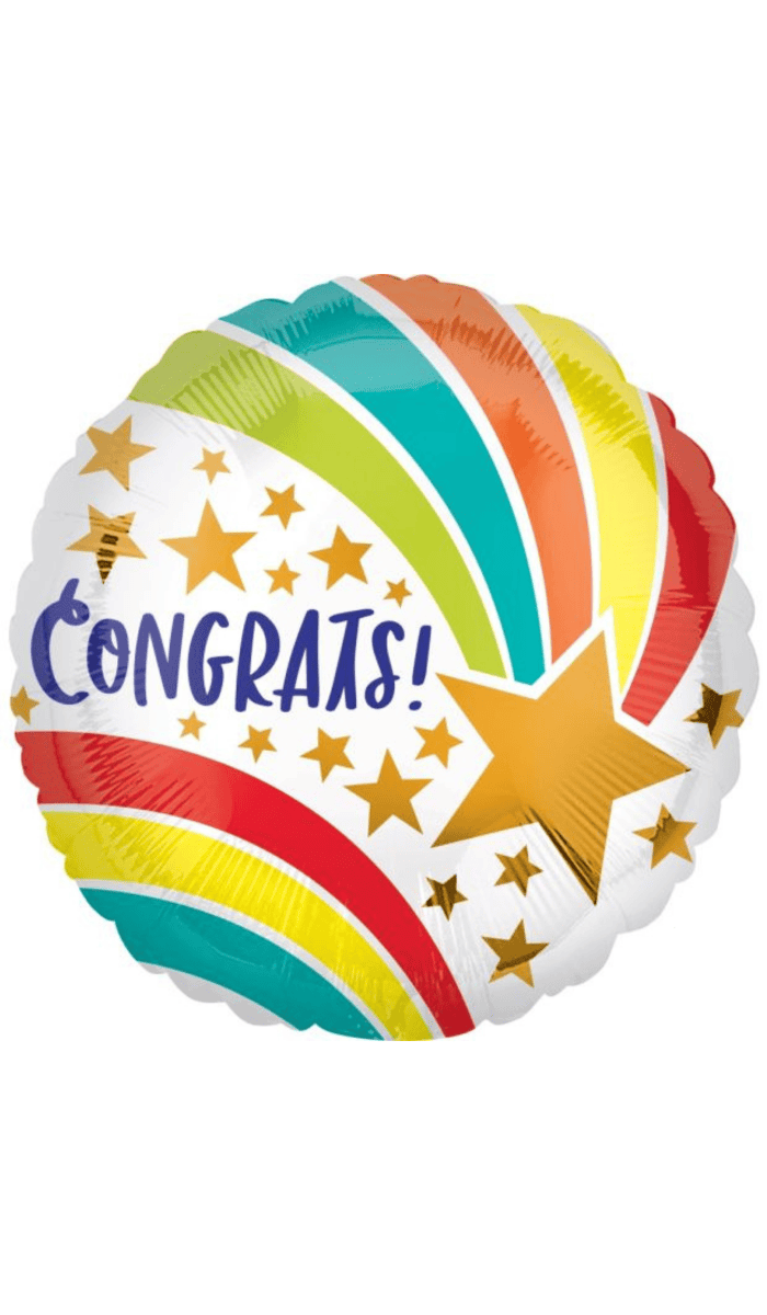 Shooting Star Congrats Rainbow Foil Balloon