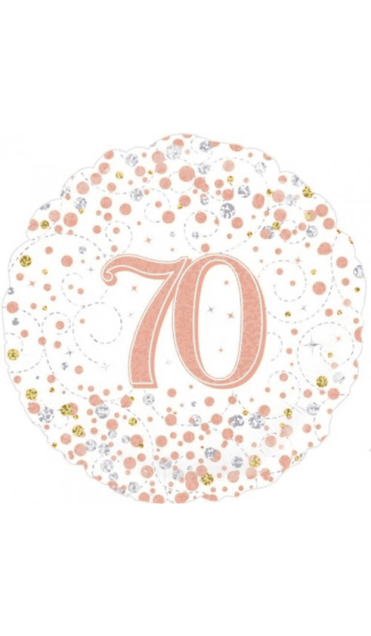 70th Birthday Rose Gold Foil Balloon