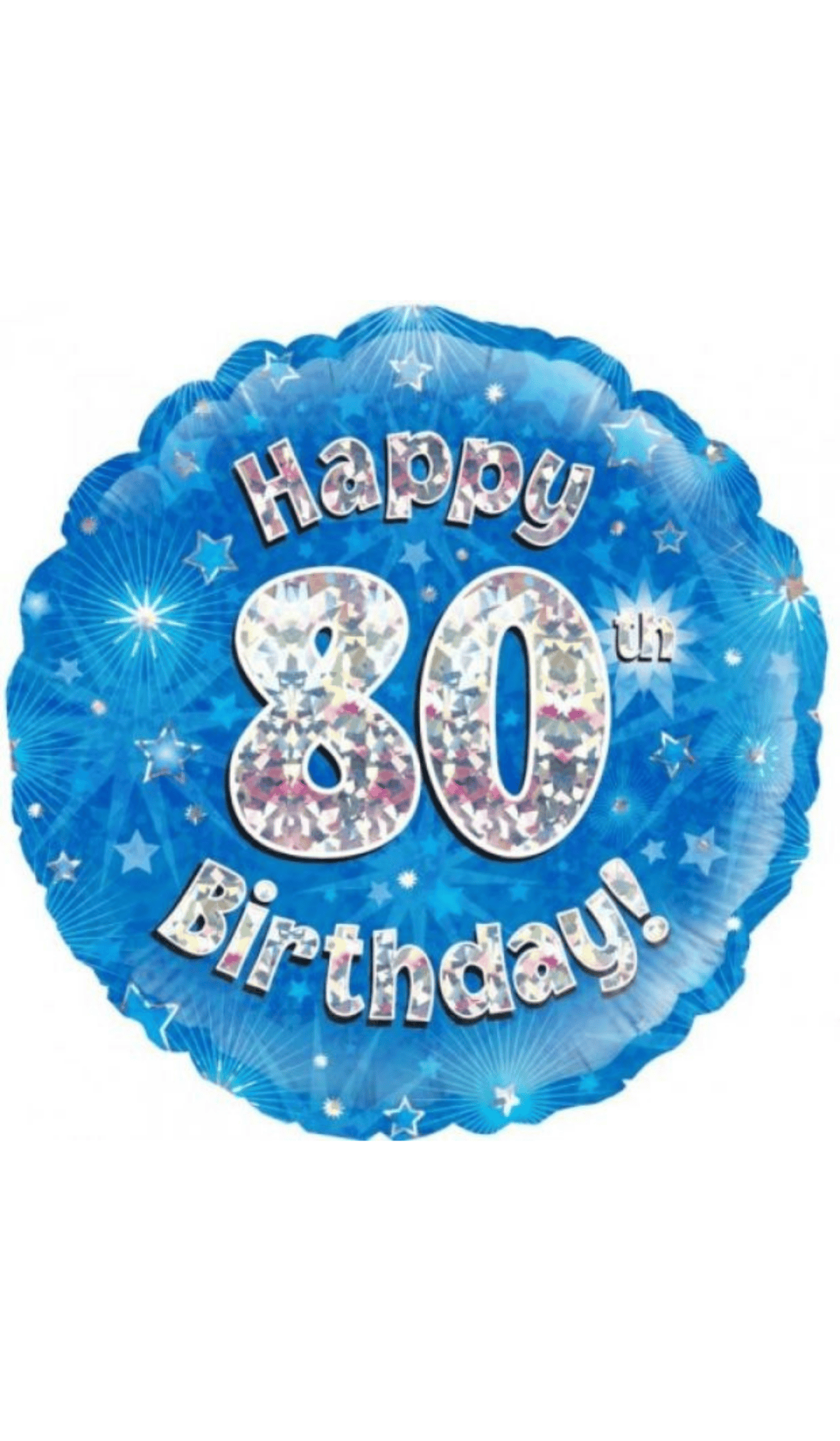 80th Birthday Blue Foil Balloon