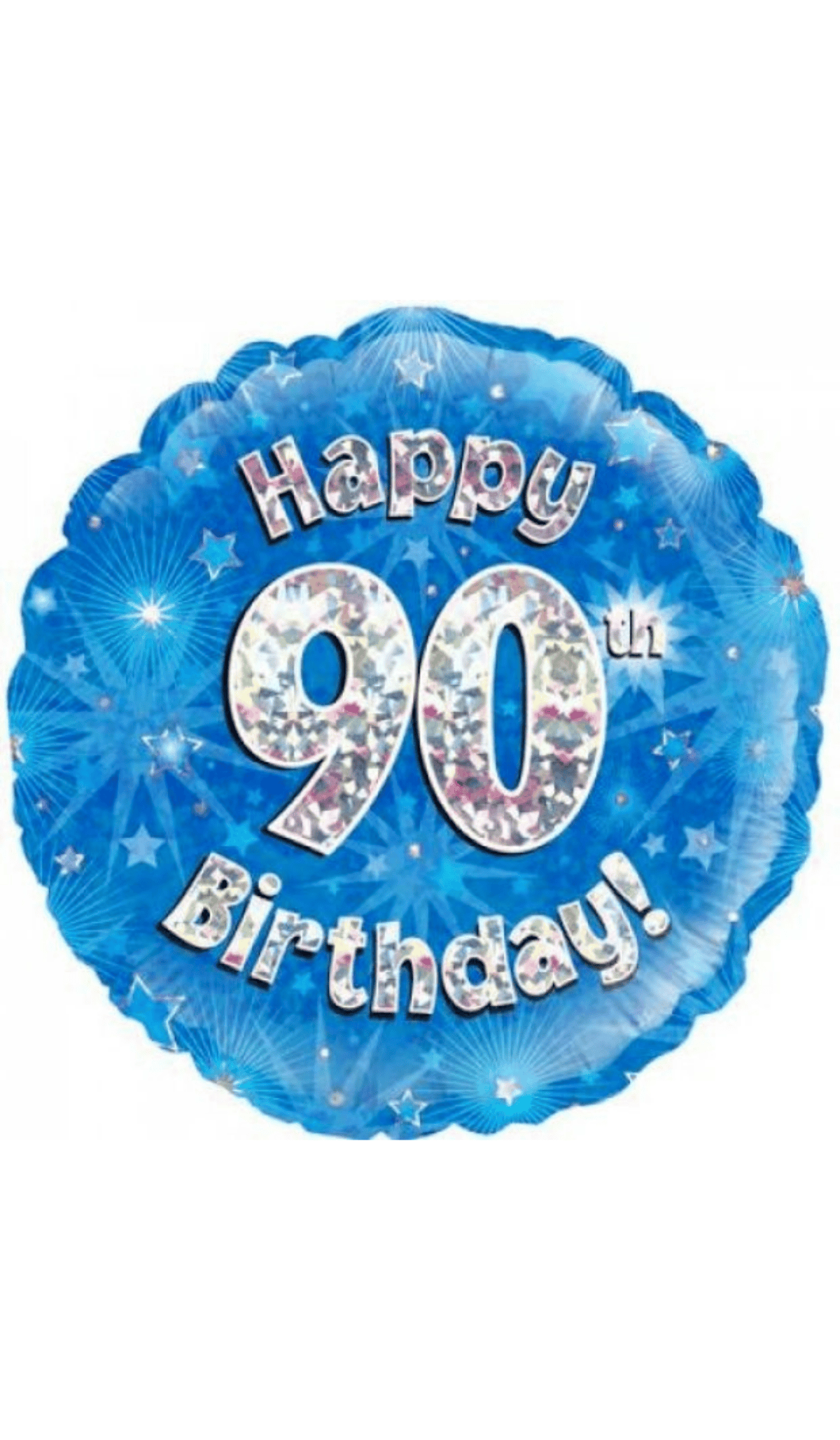 90th Birthday Blue Foil Balloon