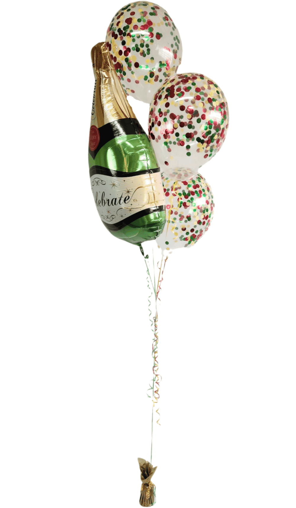 Confetti Celebrate Champagne Bottle helium balloon Bouquet