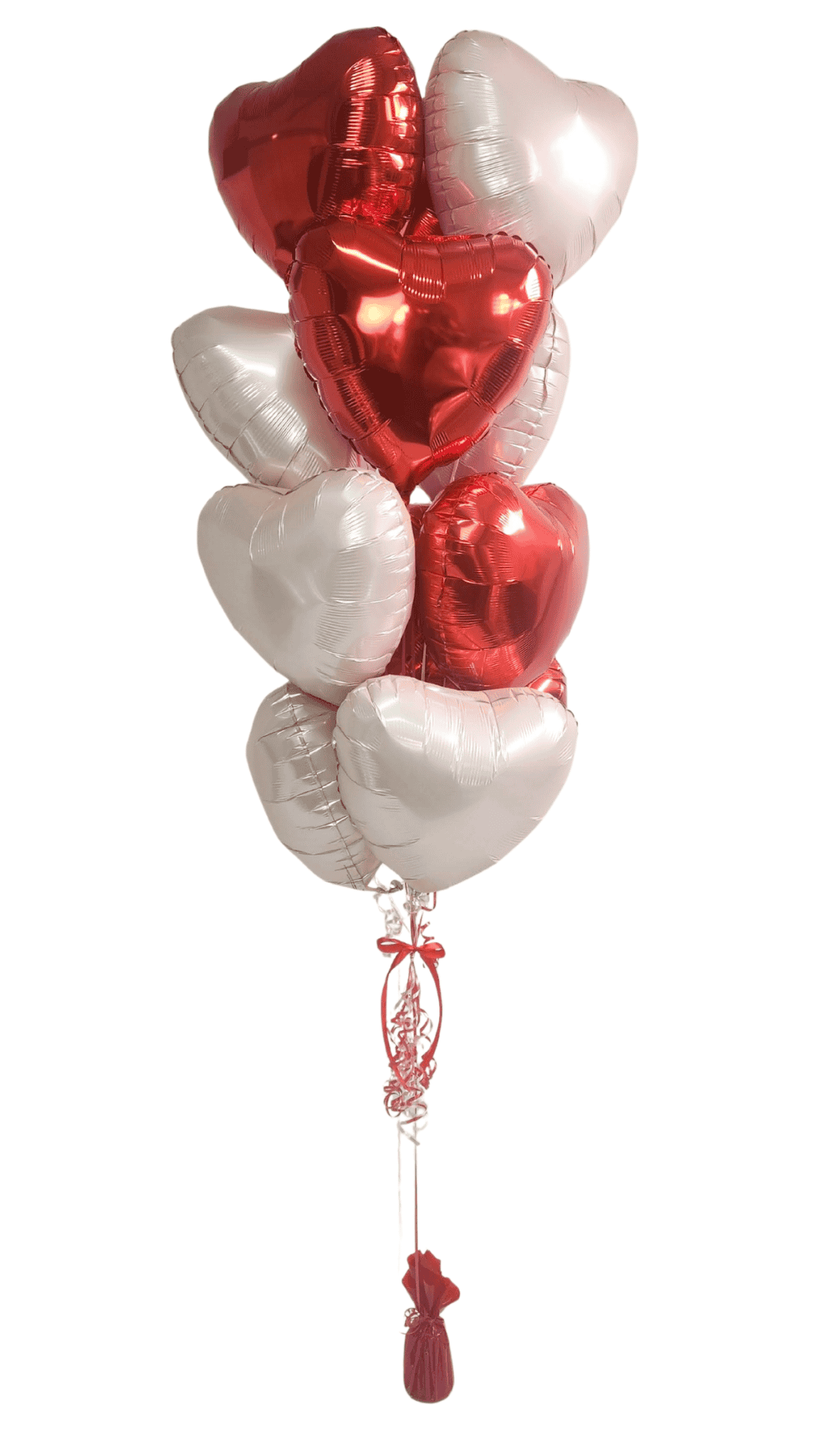 Dozen Hearts Bouquet Mixed Pink Red Cream