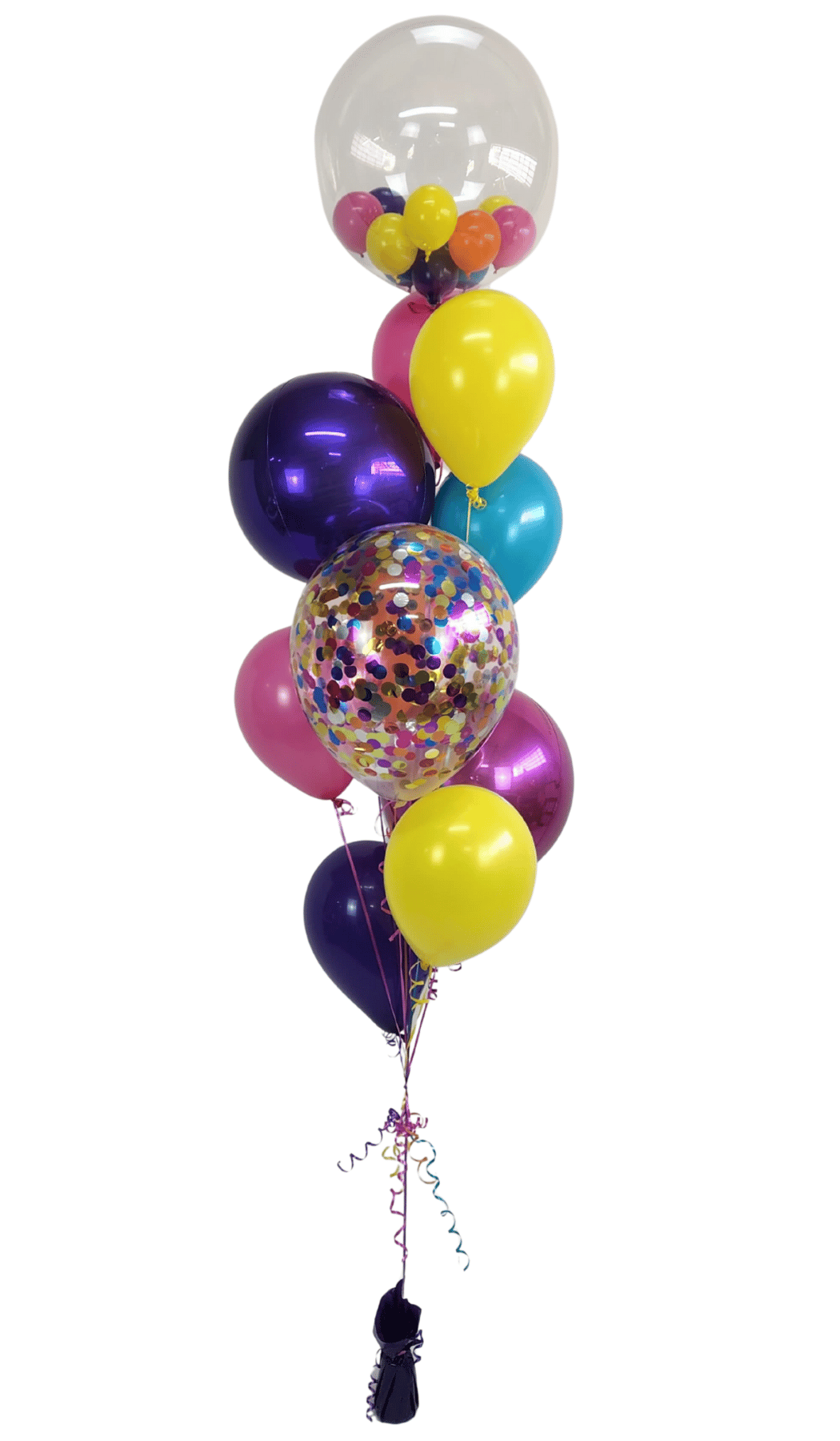 Glitz Helium Balloon Bouquet Birthday Confetti