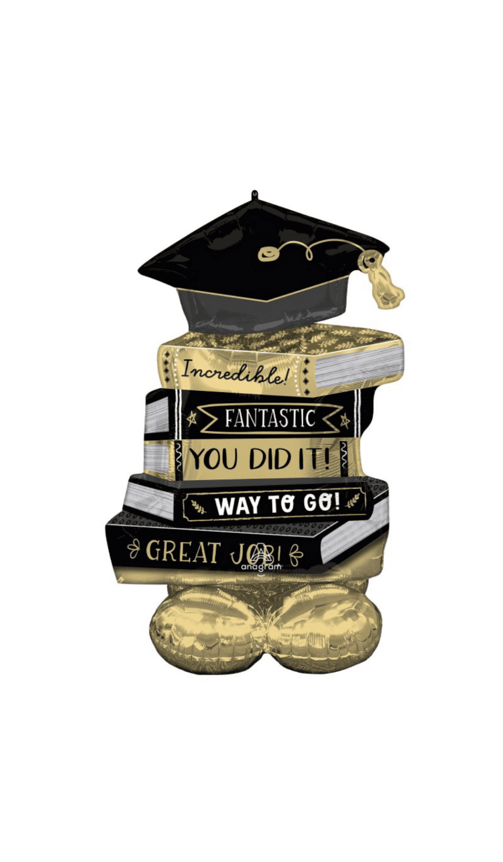 Airloonz Foil air filled balloon design graduation books tassel hat