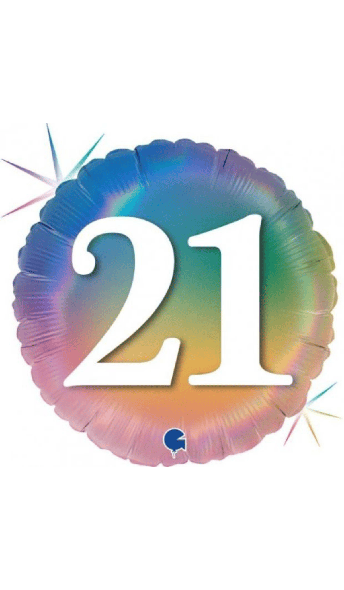 21st Birthday Pastel Rainbow Foil Balloon