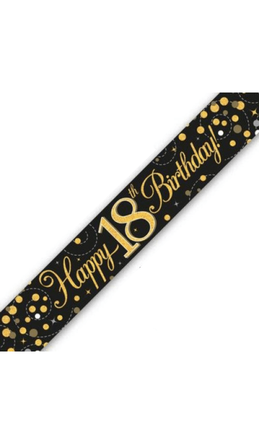 Foil Banner Happy 18th Birthday Black Gold