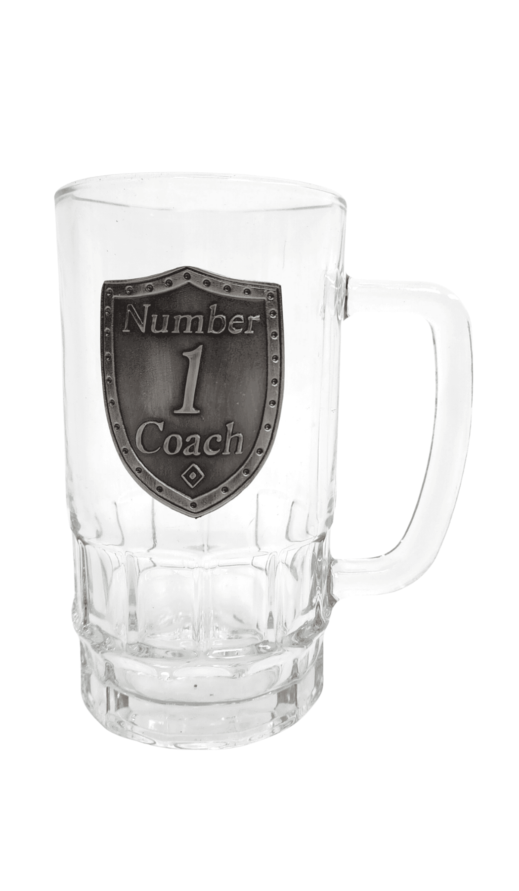 Beer Stein Glass Mug Number One Coach Badge