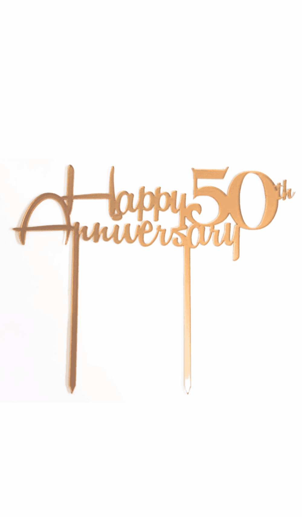 Happy 50th anniversary matte gold acrylic cake topper