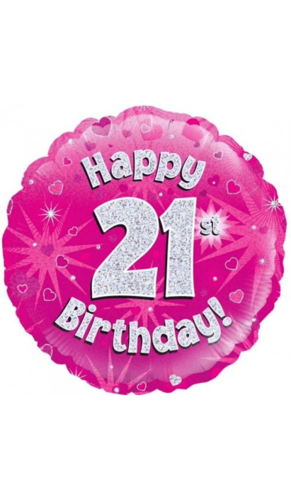 21st Birthday Pink Foil Balloon