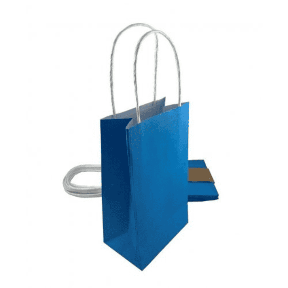 paper party bag azure blue