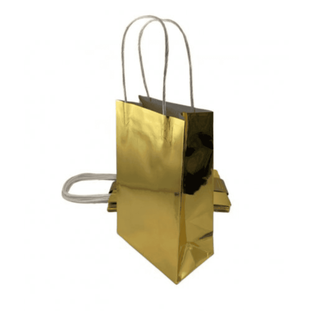 paper party bag metallic gold