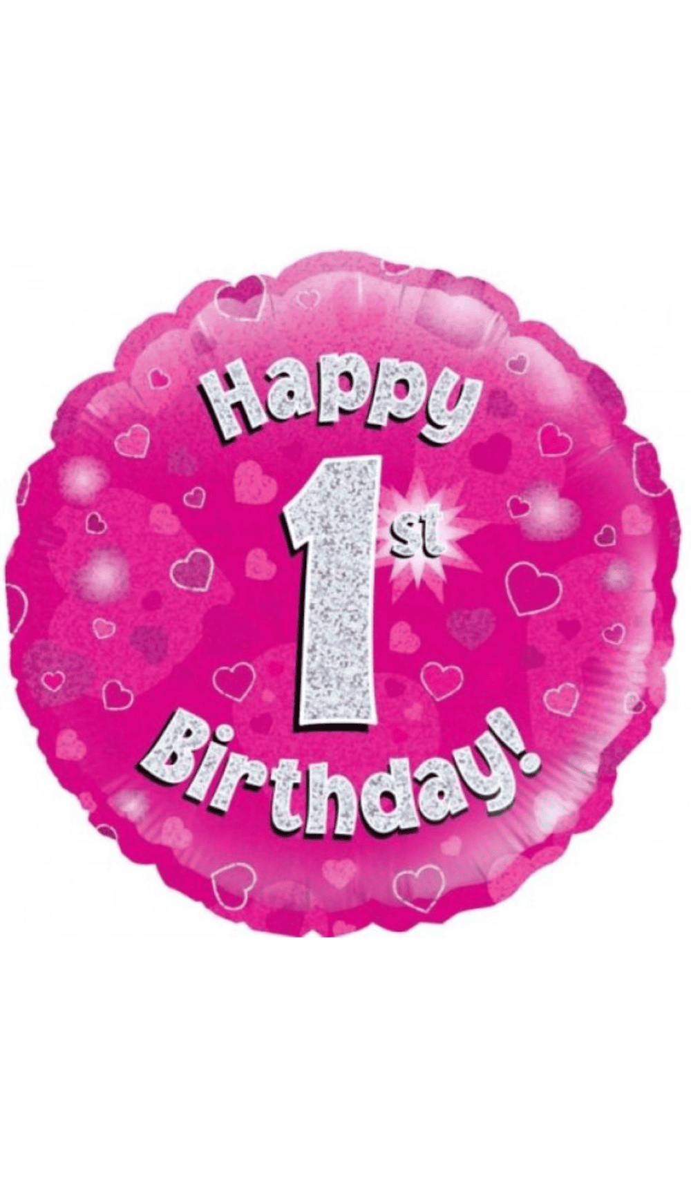 Foil Balloon Happy 1st Birthday Pink