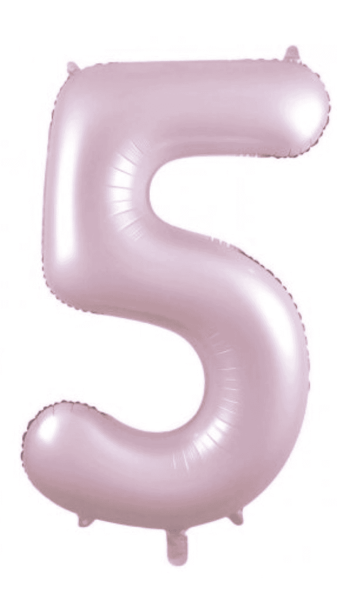 Pastel Pink Number Five Large Foil Balloon