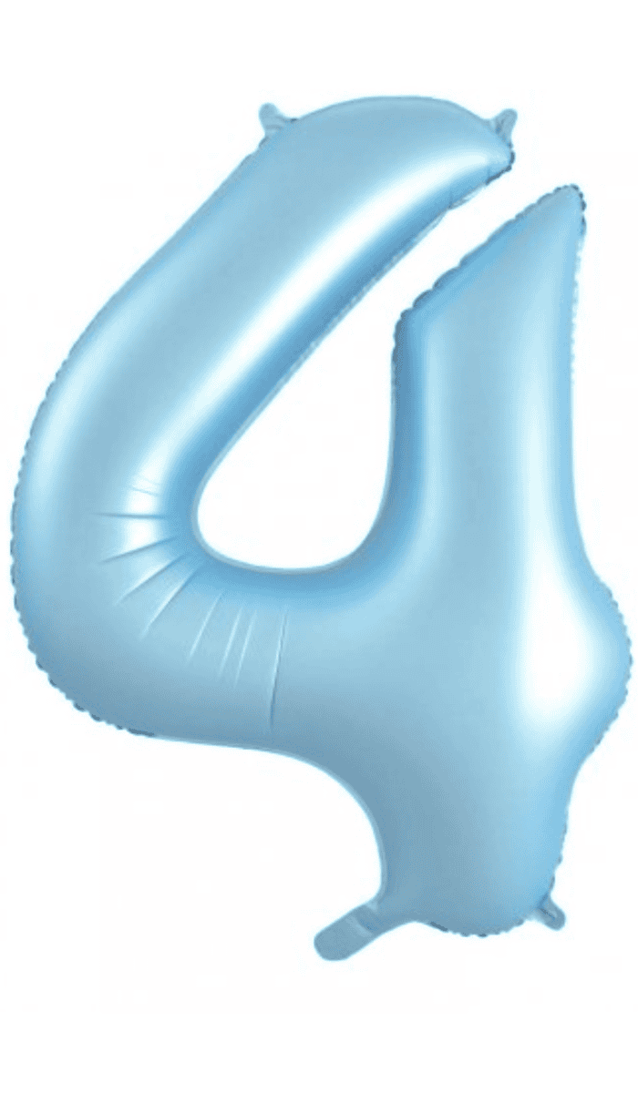 Pastel Blue Number Four Foil Balloon