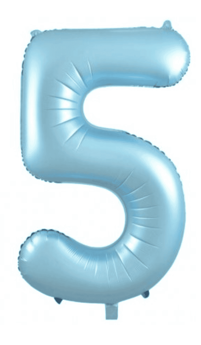 Pastel Blue Number Five Foil Balloon