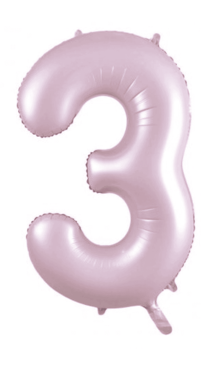 Pastel Pink Number Three Large Foil Balloon