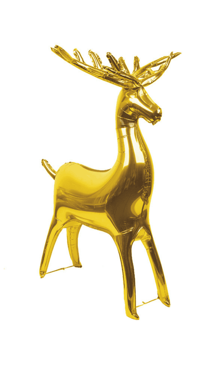 Gold Reindeer Shape Foil Balloon Christmas