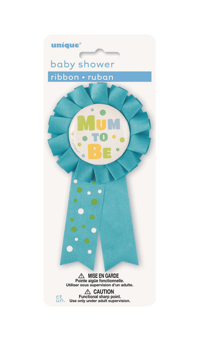 Mum To Be Badge Rosette Blue