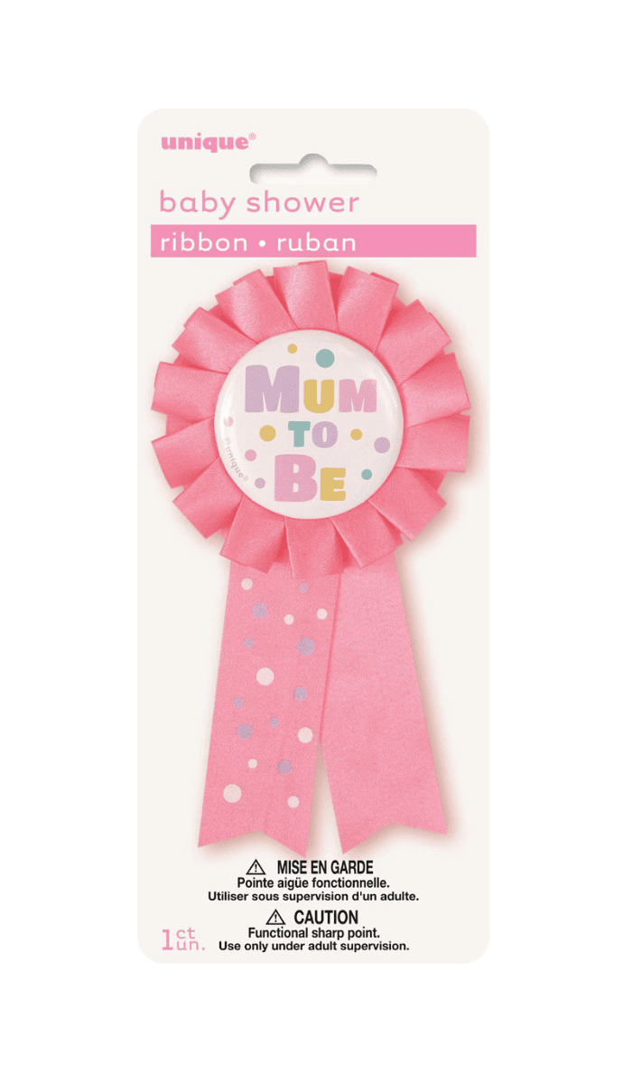 Mum To Be Badge Rosette Pink