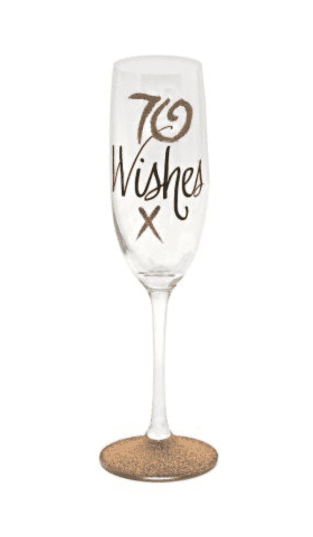 Champagne Flute 70 Wishes Rose Gold Glitter