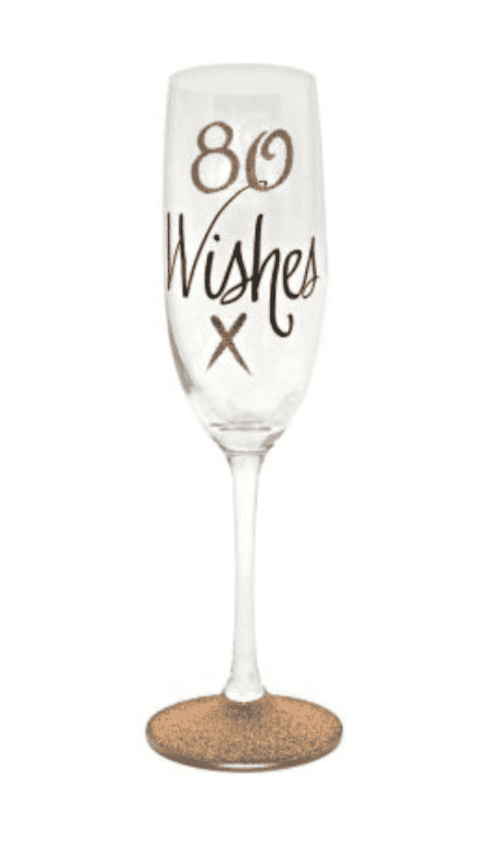 Champagne Flute 80 Wishes Rose Gold Glitter