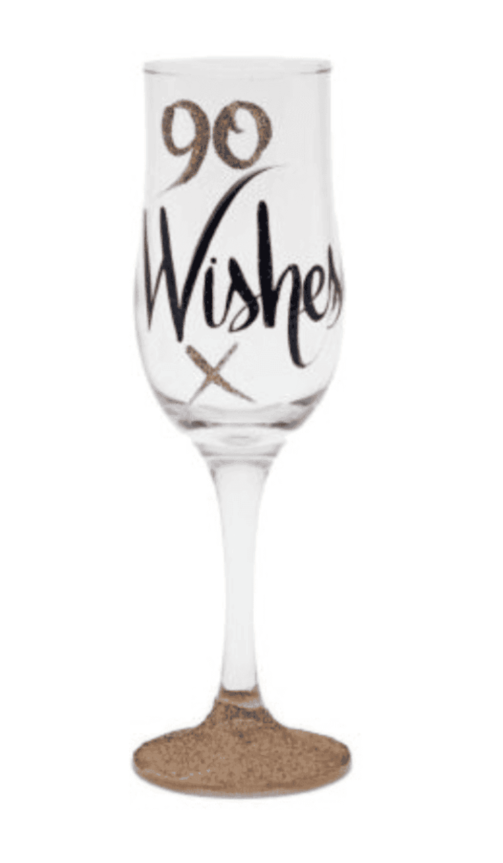 Champagne Flute 90 Wishes Rose Gold Glitter