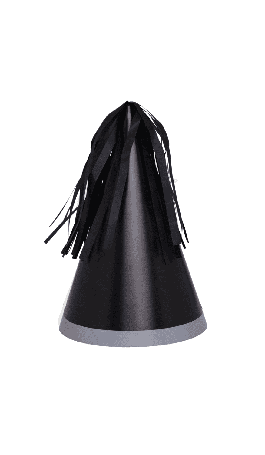 Party Hat with Tassel Topper in Black