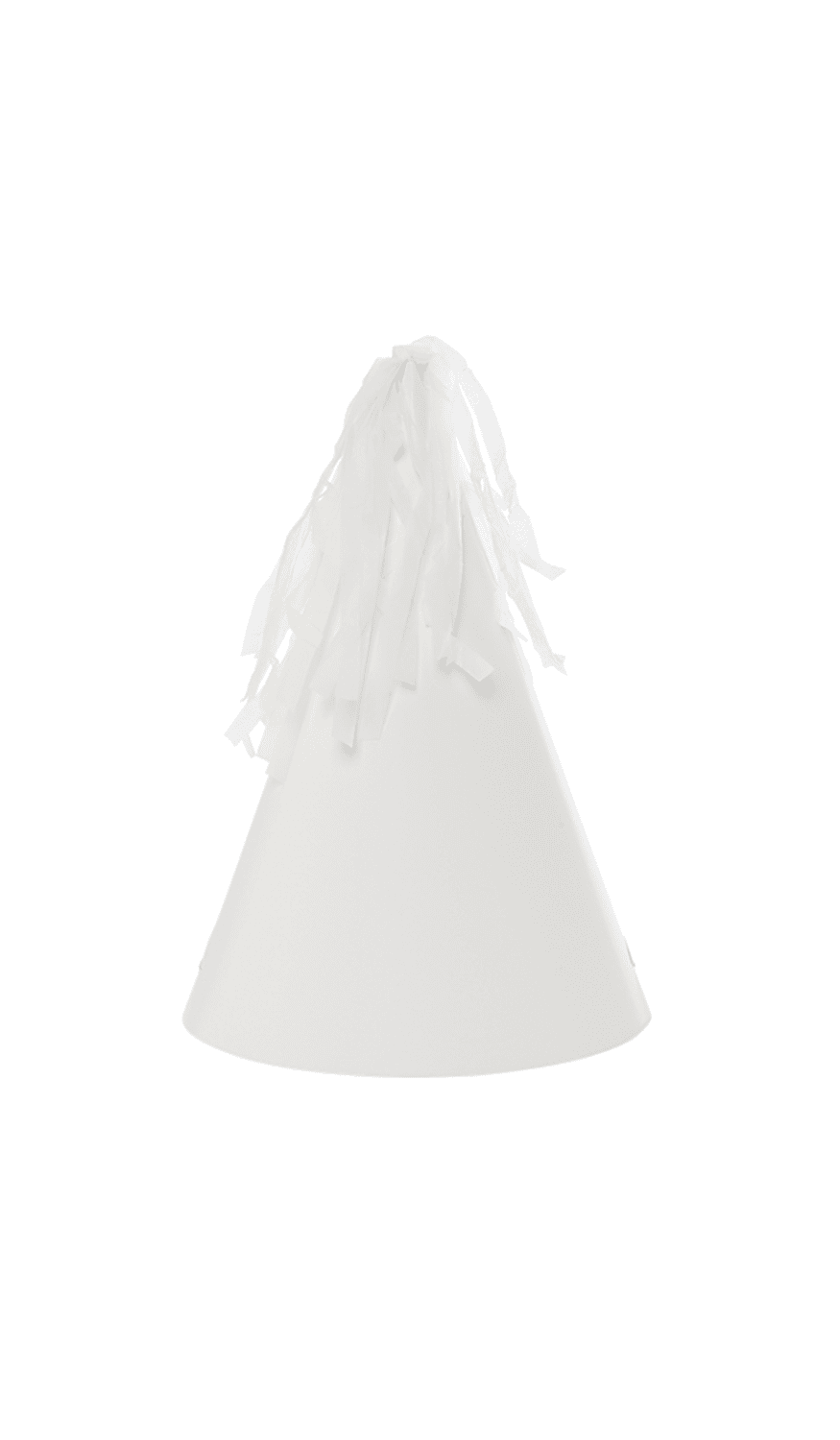 Party Hat with Tassel Topper White