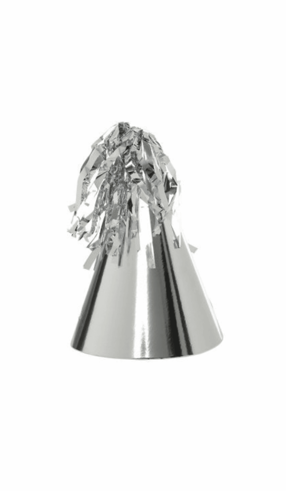 party hat with tassels silver