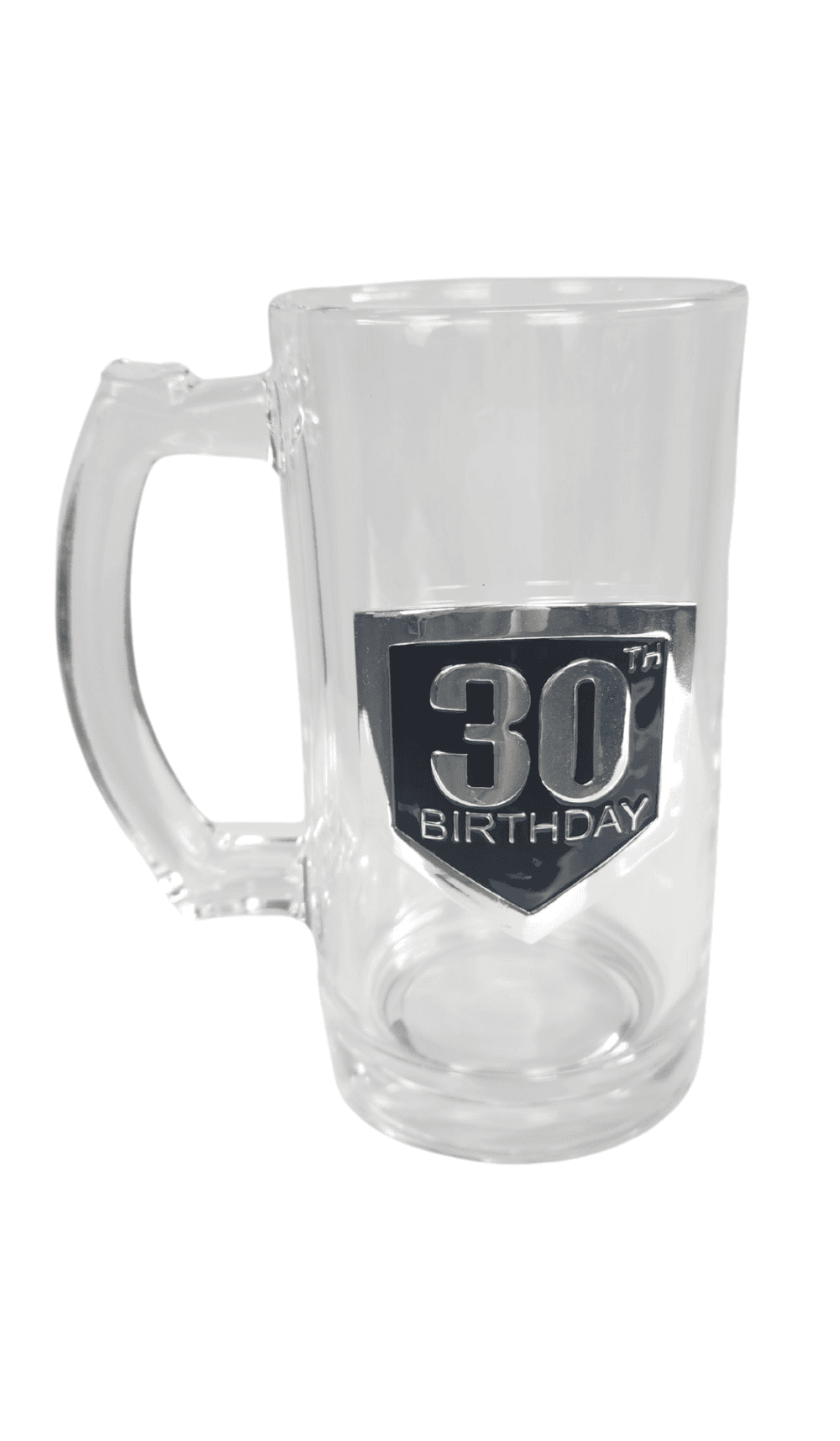Glass Beer Stein Mug Badge 30 Birthday